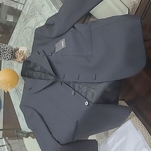 ABITO MEN'S WOOL SUIT CHARCOAL BLACK JACKET 42 R